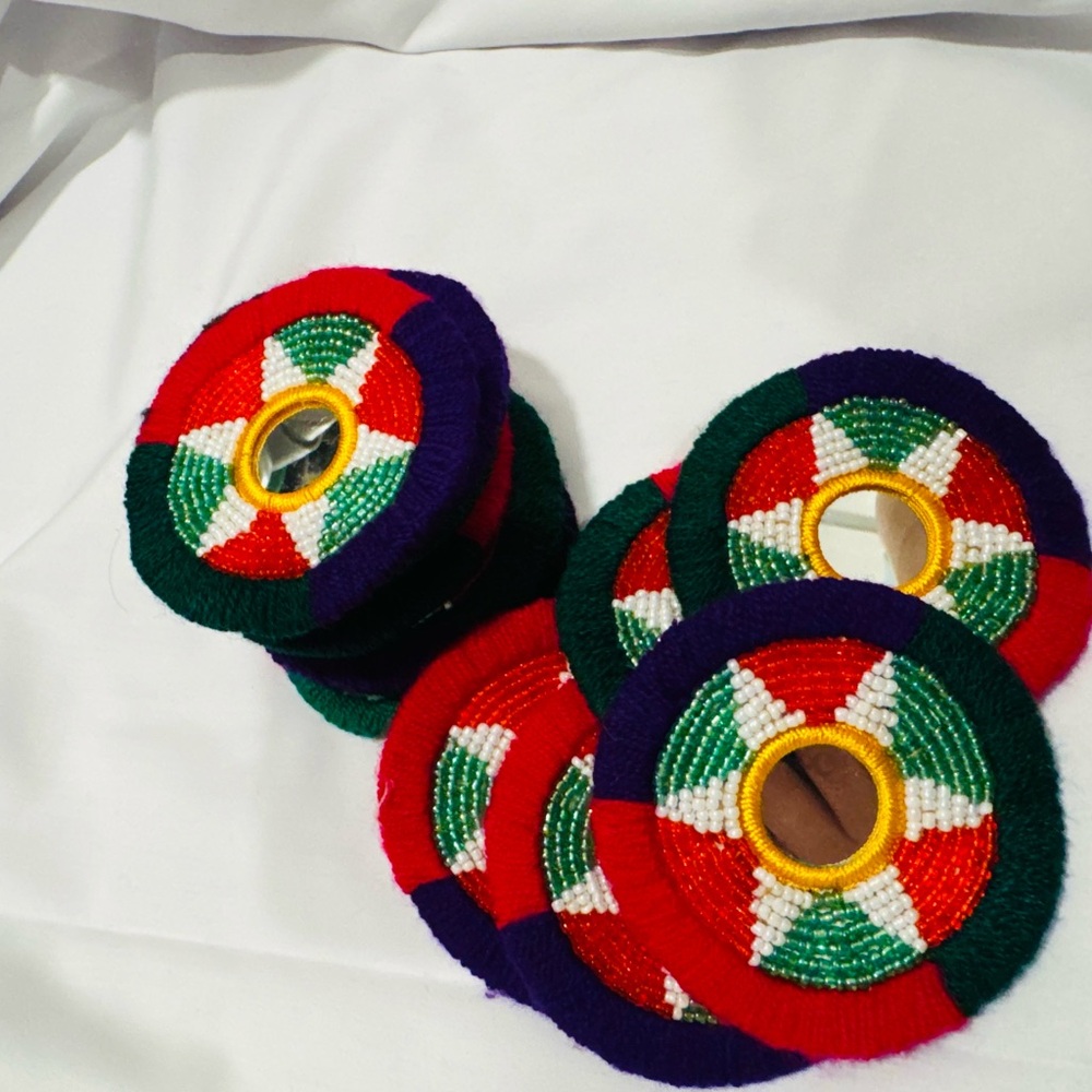 Colorful Beaded Coasters Set,14 available